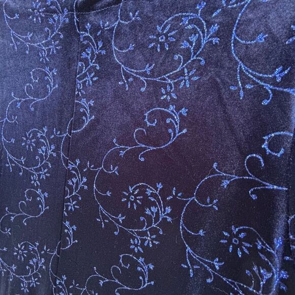 TEDDI Navy Velvet Formal Dress Women Sz 14WP Glitter Design Long Sleeve Cardigan - Picture 7 of 8